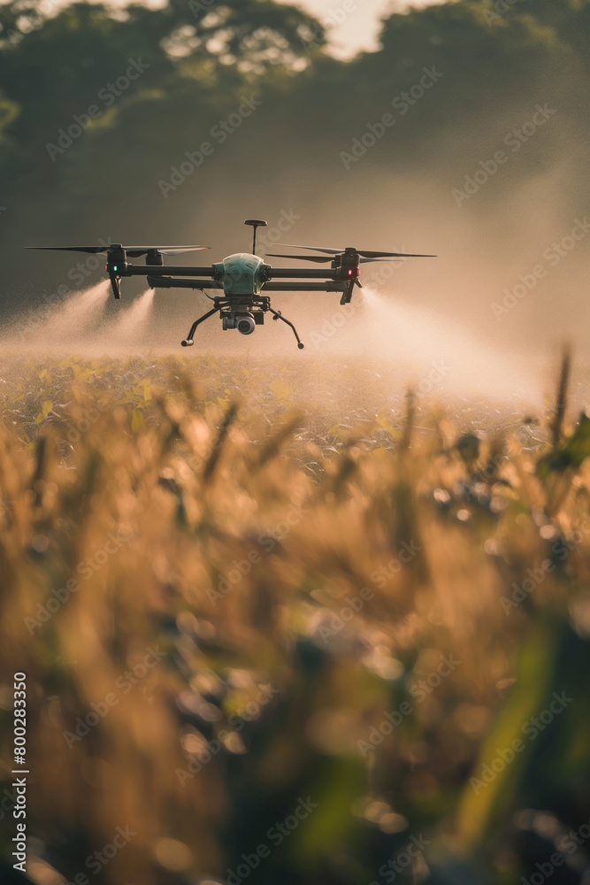 Agriculture drone fertilizing a field Agriculture drone fertilizing a field