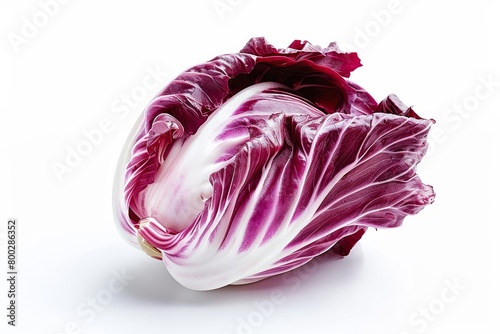 Red radicchio salad on white background photo