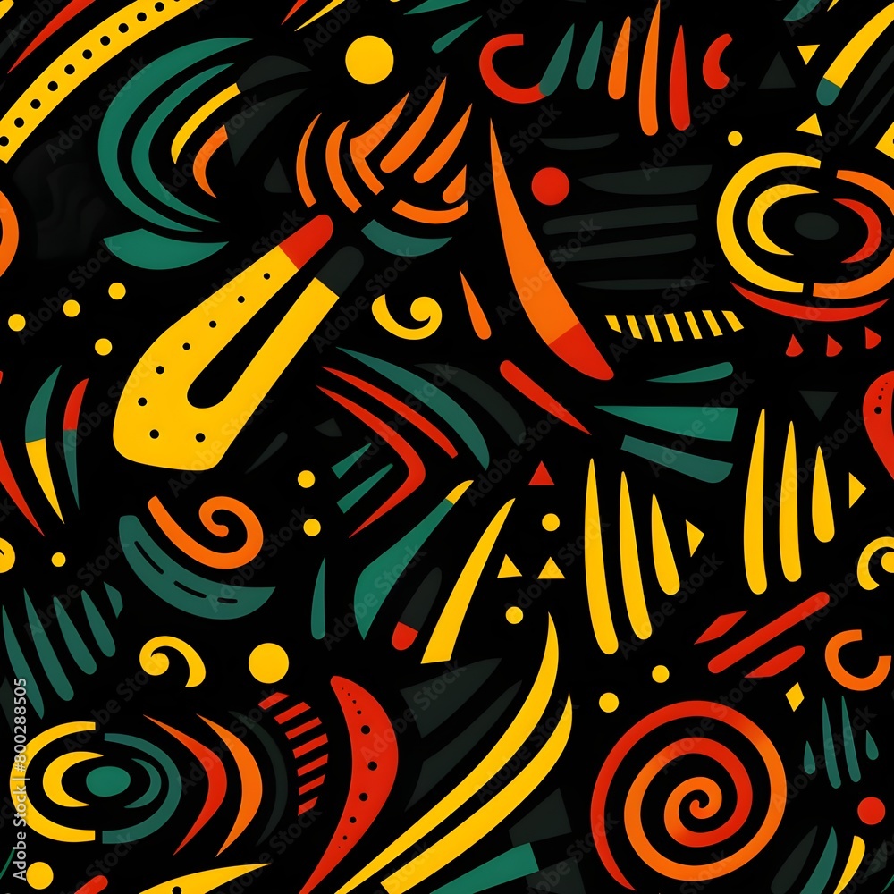 Juneteenth abstract background. black, red, yellow, green line. template design for banner, poster, web, social media. Colourful african colour.