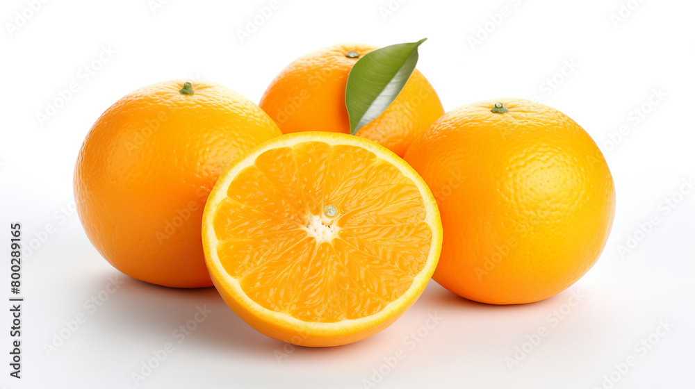Pure white background with fresh oranges from Spain isolated. Pure white background with fresh oranges from Spain isolated.