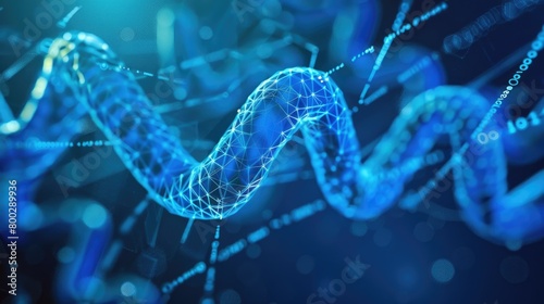 Digital DNA strands symbolizing blockchain photo
