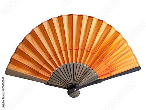 Oriental paper fan isolated on white transparent  PNG