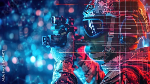 A cyber warfare specialist tracks digital threats, the frontline of defense in the invisible battlefield of data photo