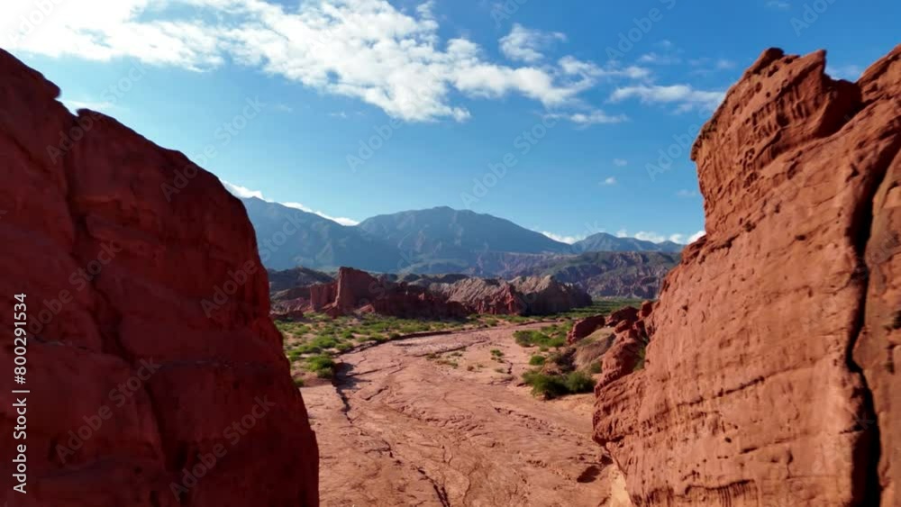 extraordinary canyon landscape in the Andes, Argentina in Salta Province
