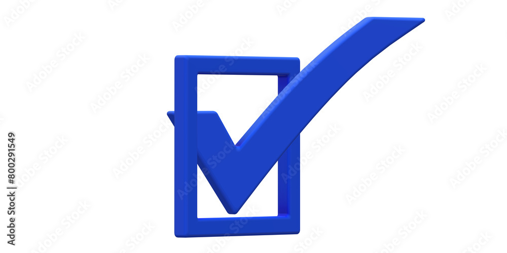 3D Tick Symbol on a Transparent Background 3D Tick Symbol on a Transparent Background