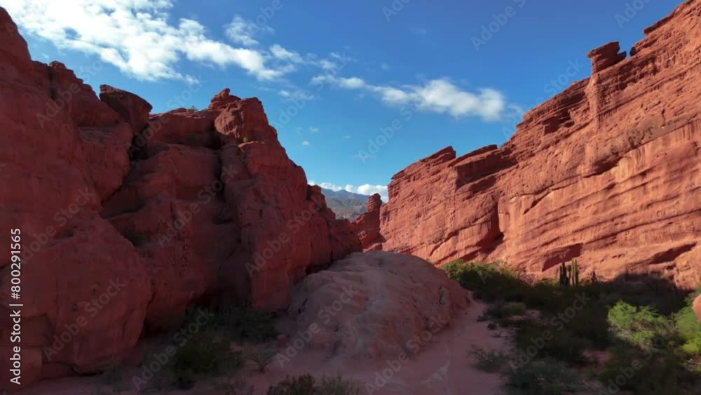 extraordinary canyon landscape in the Andes, Argentina in Salta Province