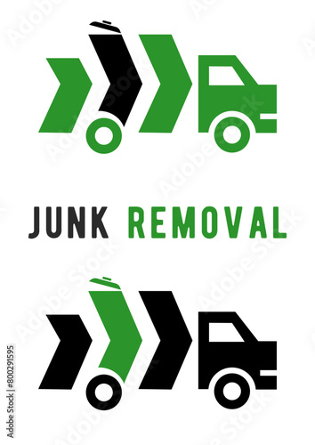 Illustration vector graphic of junk removal solution services logo design template