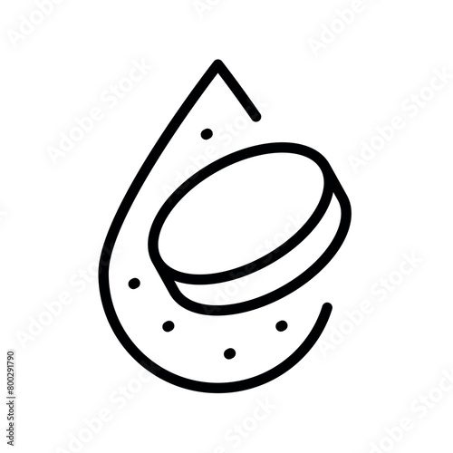 Anticoagulants line black icon. Vector isolated button.