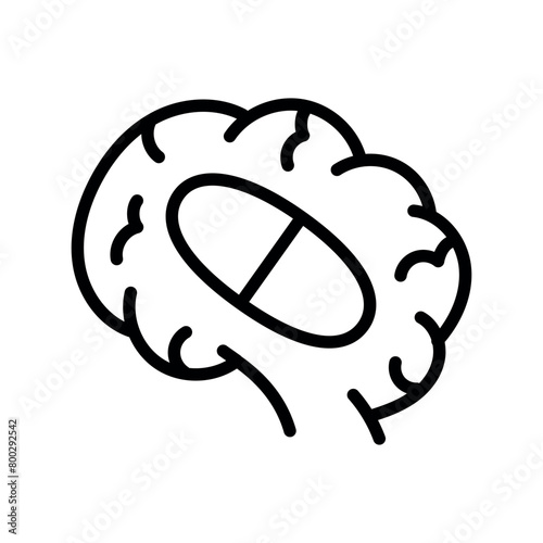 Anticonvulsants line black icon. Vector isolated button.