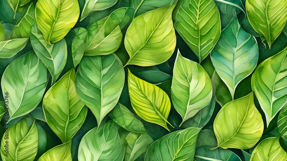 Leaves pattern wallpaper AI generated