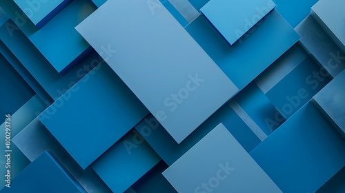 A soothing image of a geometric design with multiple overlapping squares, transitioning smoothly through shades of sky blue to deeper azure photo