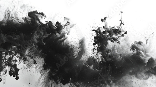 Liquid Blank Ink. Generated Image. A digital rendering of liquid black ink on a white background.