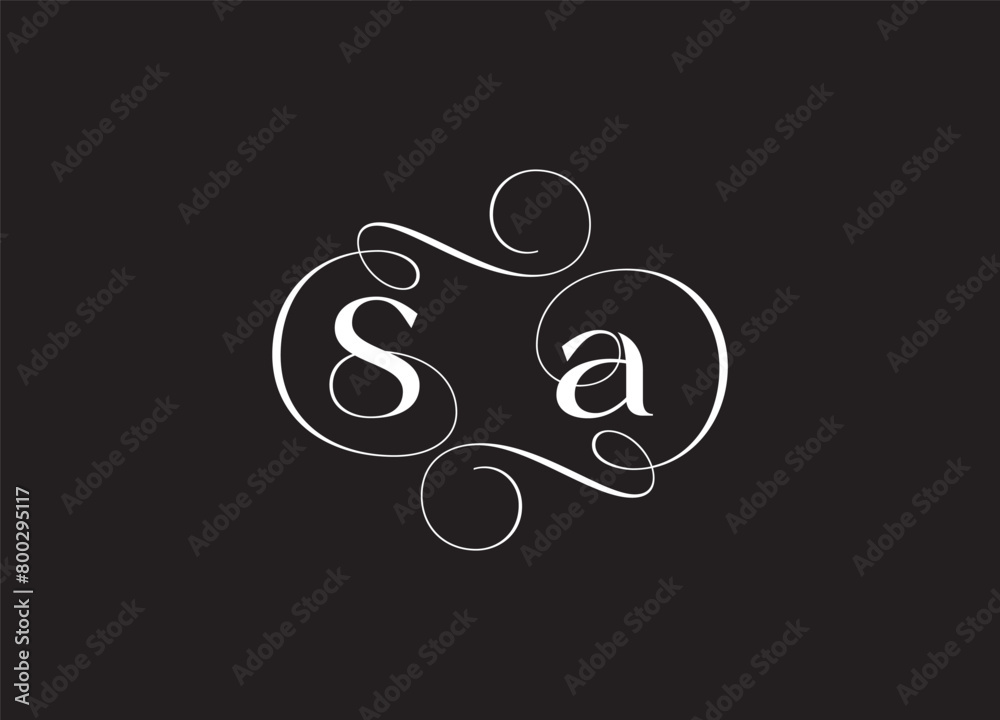 SA latter ligature typography logo design template SA latter ligature typography logo design template