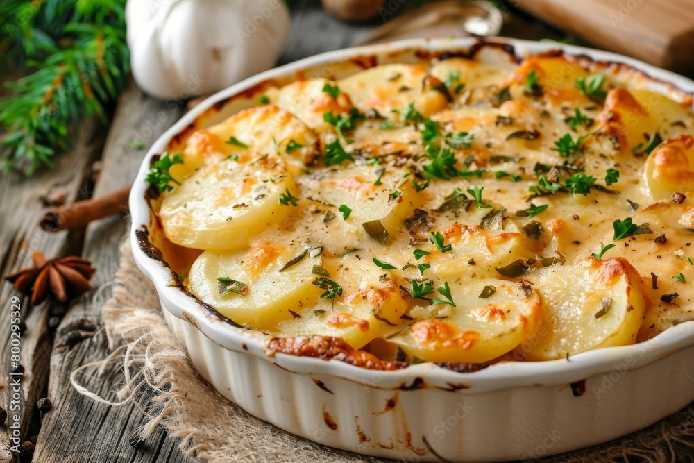 Scalloped Potatoes with Cheese and Spices