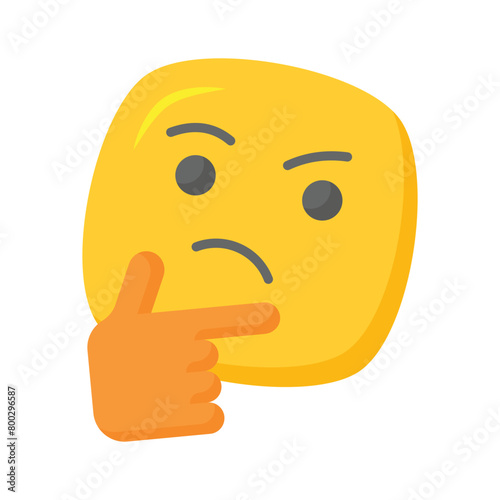 Well designed thinking emoji icon design, ready to use premium vector