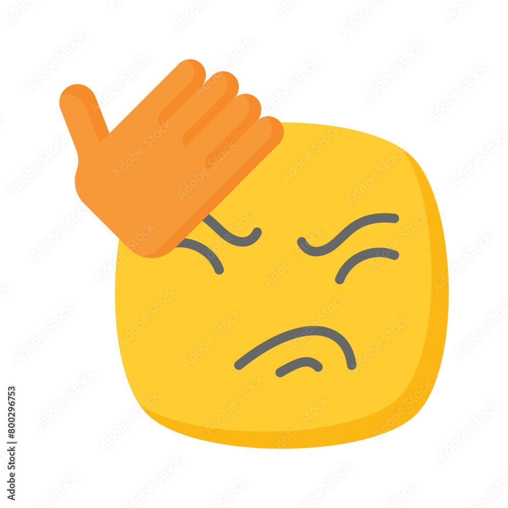 Get this creative icon of frustrated emoji, ready to use vector Get this creative icon of frustrated emoji, ready to use vector