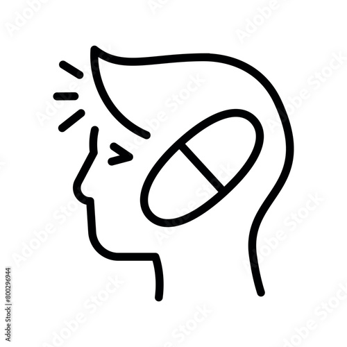 Antipsychotics line black icon. Vector isolated button.