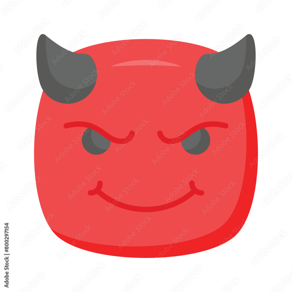 Scary devil with horns, customizable emoji icon in trendy style Scary devil with horns, customizable emoji icon in trendy style