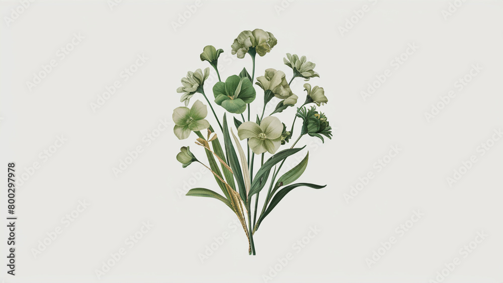Obraz premium Environmental protection concept, flowers, minimalist illustration.