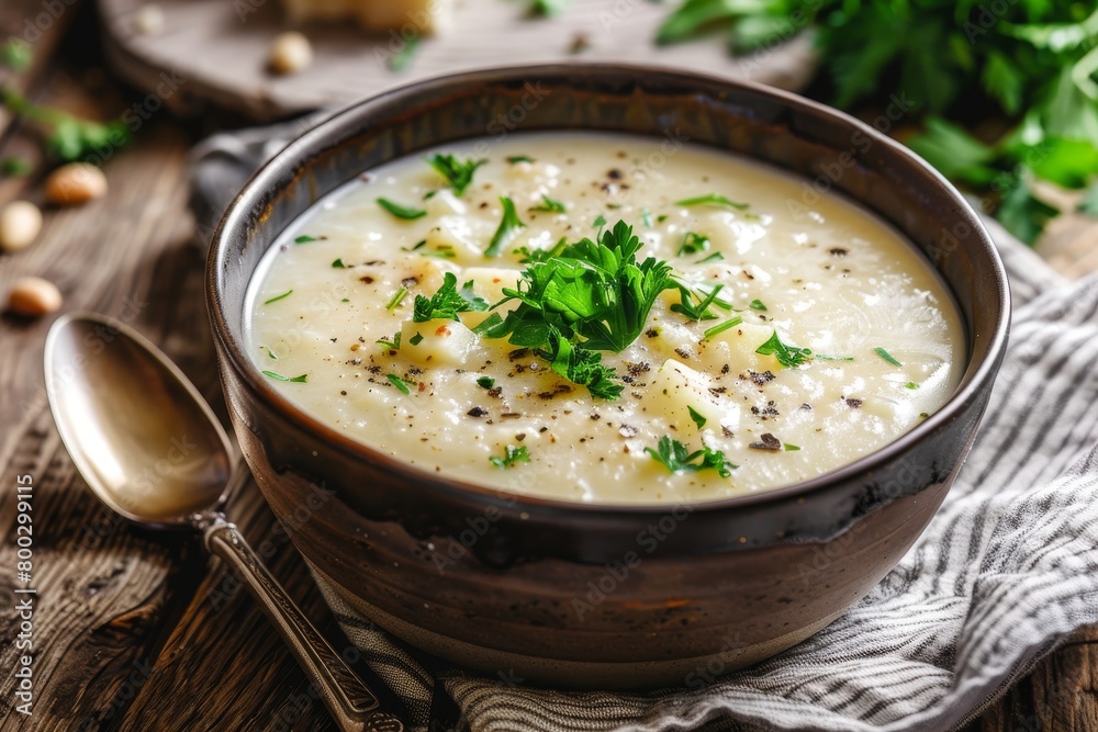 Soup made with potatoes
