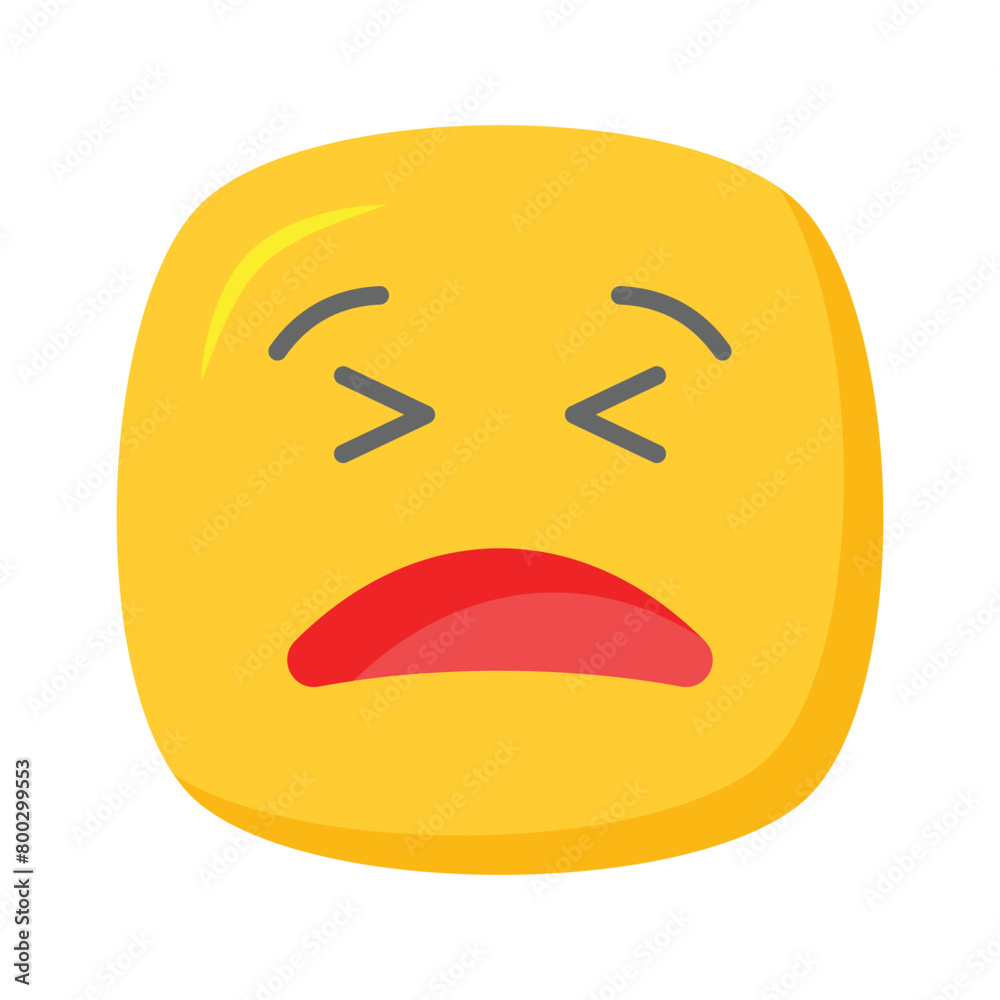 Painful expression, trendy icon of pain emoji, editable vector Painful expression, trendy icon of pain emoji, editable vector