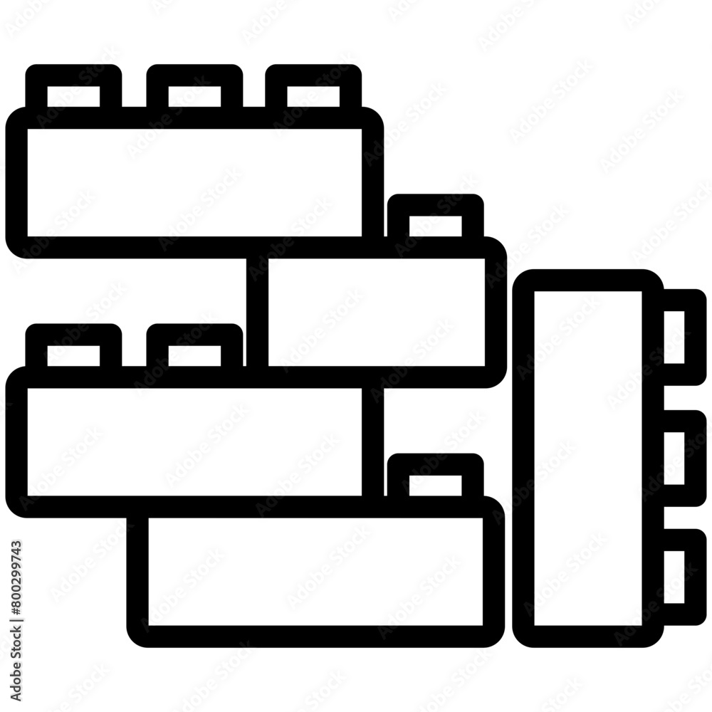 Brick black outline icon, related to kindergarten theme, use for UI or UX kit, modern app development. Brick black outline icon, related to kindergarten theme, use for UI or UX kit, modern app development.
