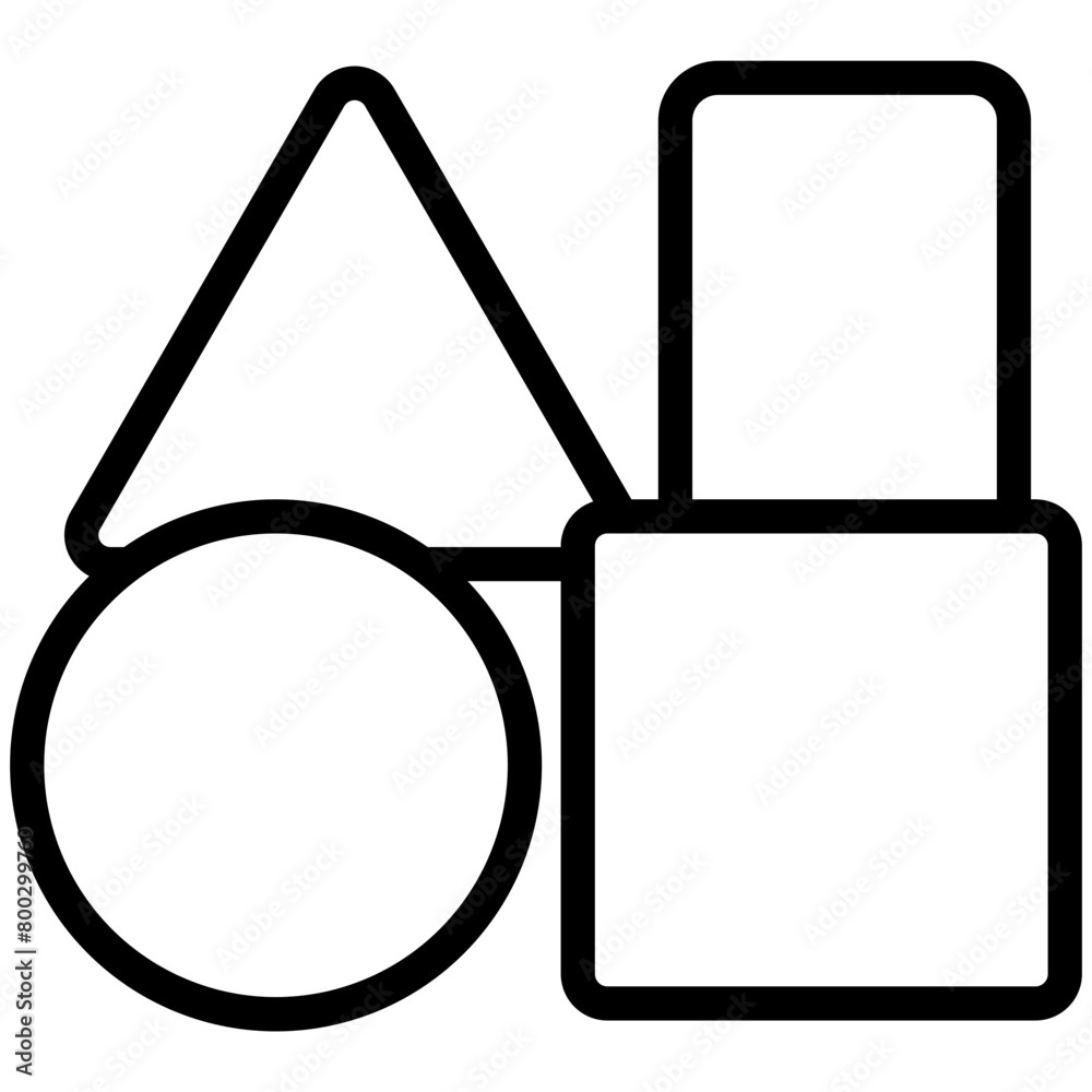 Blocks black outline icon, related to kindergarten theme, use for UI or UX kit, modern app development. Blocks black outline icon, related to kindergarten theme, use for UI or UX kit, modern app development.