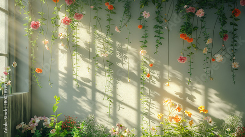 The wall with hanging flowers and plants, shadowplay-Enhanced-SR