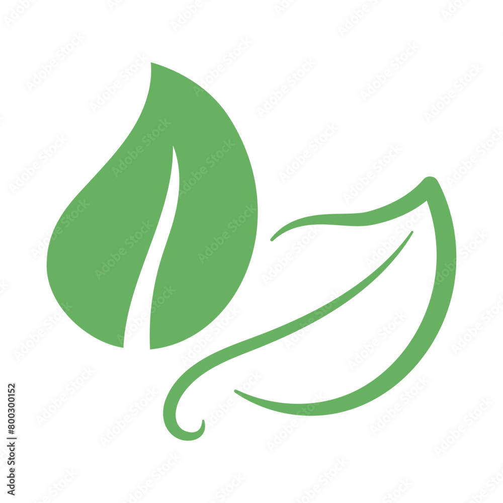 Calligraphy Monoline Green Leaf And Flat Leaf Calligraphy Monoline Green Leaf And Flat Leaf