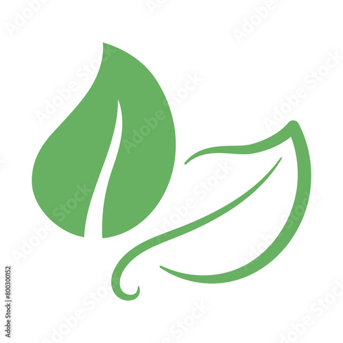 Calligraphy Monoline Green Leaf And Flat Leaf