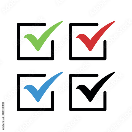 Check Mark Boxes Set