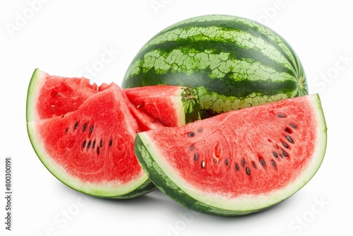 Watermelon on white background with clipping path