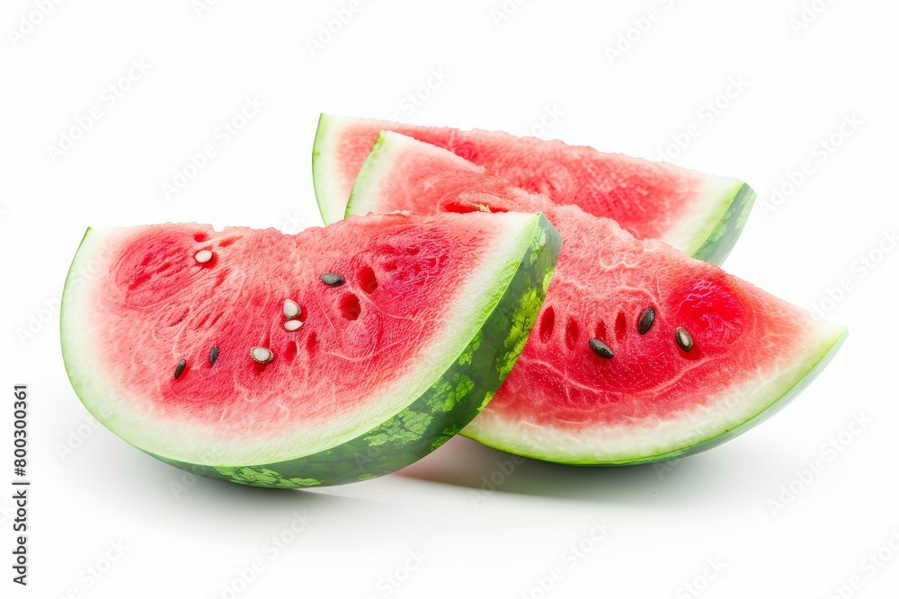 Watermelon slices on white background