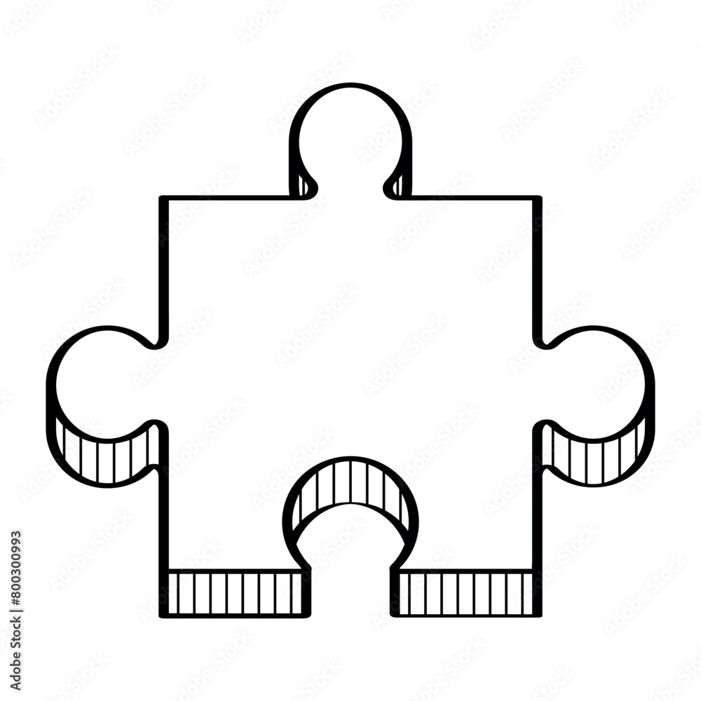 Puzzle Piece 3D Hand Drawn Puzzle Piece 3D Hand Drawn