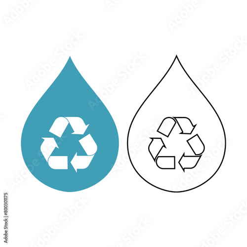 Recycle Droplet Outline And Flat