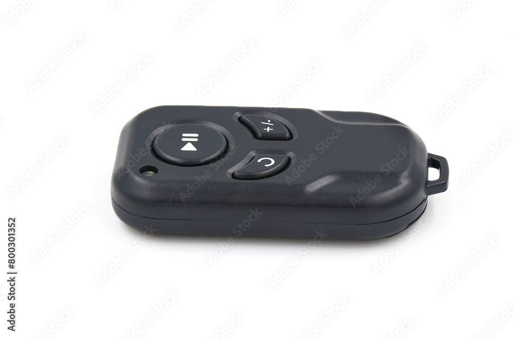 Black remote control on white background. Wireless remote control concept. Black remote control on white background. Wireless remote control concept.