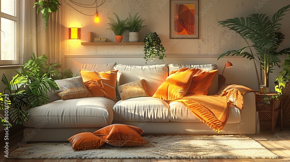 Reclining Sofa Cozy Corner: An illustration of a cozy corner featuring a reclining sofa Reclining Sofa Cozy Corner: An illustration of a cozy corner featuring a reclining sofa