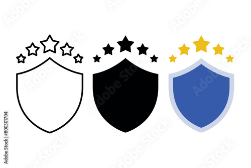 Shield With Stars Multiple Styles Set photo