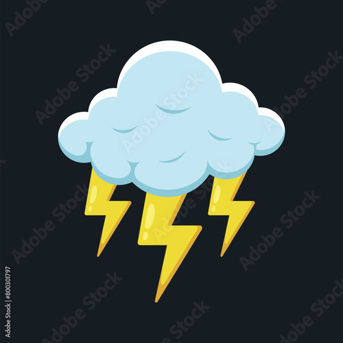 Thunder Cloud Black Background