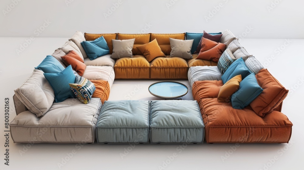 Sectional Sofa Configurations A 3D illustration showing the different configurations possible