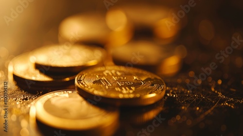 gold money coin closeup generative ai