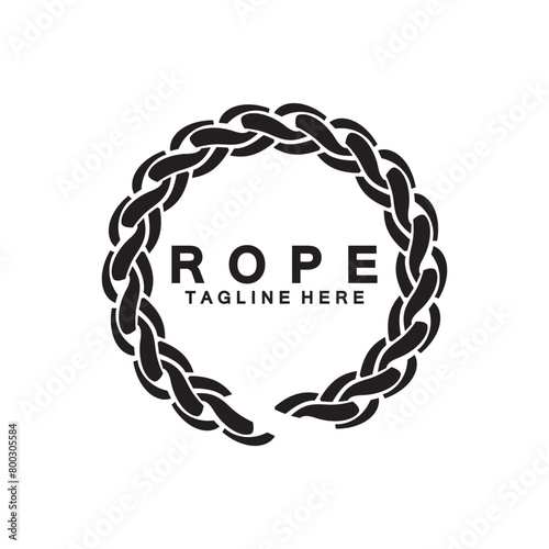 Round circle rope icon symbol Vector isolated on white background.