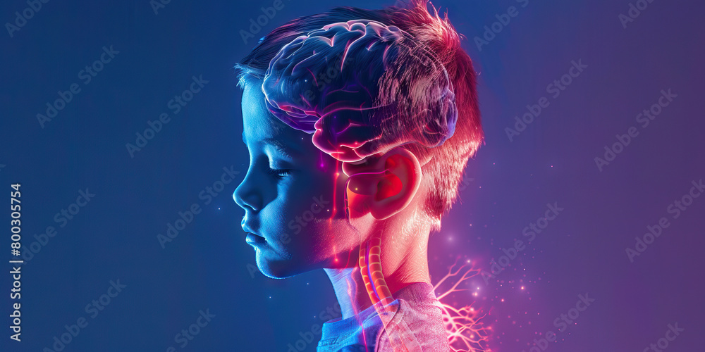 Cerebral Palsy: The Muscle Spasms and Motor Impairment - Picture a child with stiff, uncontrollable movements, with highlighted brain areas affecting motor control Cerebral Palsy: The Muscle Spasms and Motor Impairment - Picture a child with stiff, uncontrollable movements, with highlighted brain areas affecting motor control