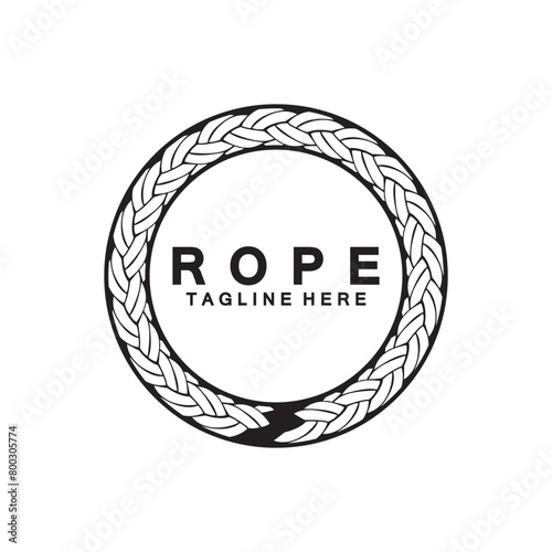 Round circle rope icon symbol Vector isolated on white background.