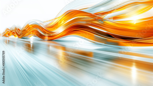 Abstract background with glowing waves. Concept of speed transportation technology. 