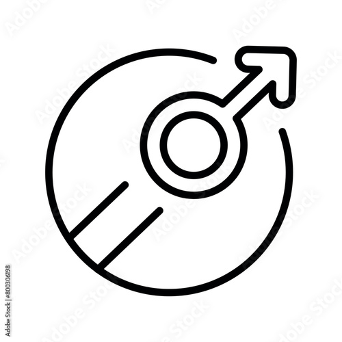 Sex hormones (male) line black icon. Vector isolated button.