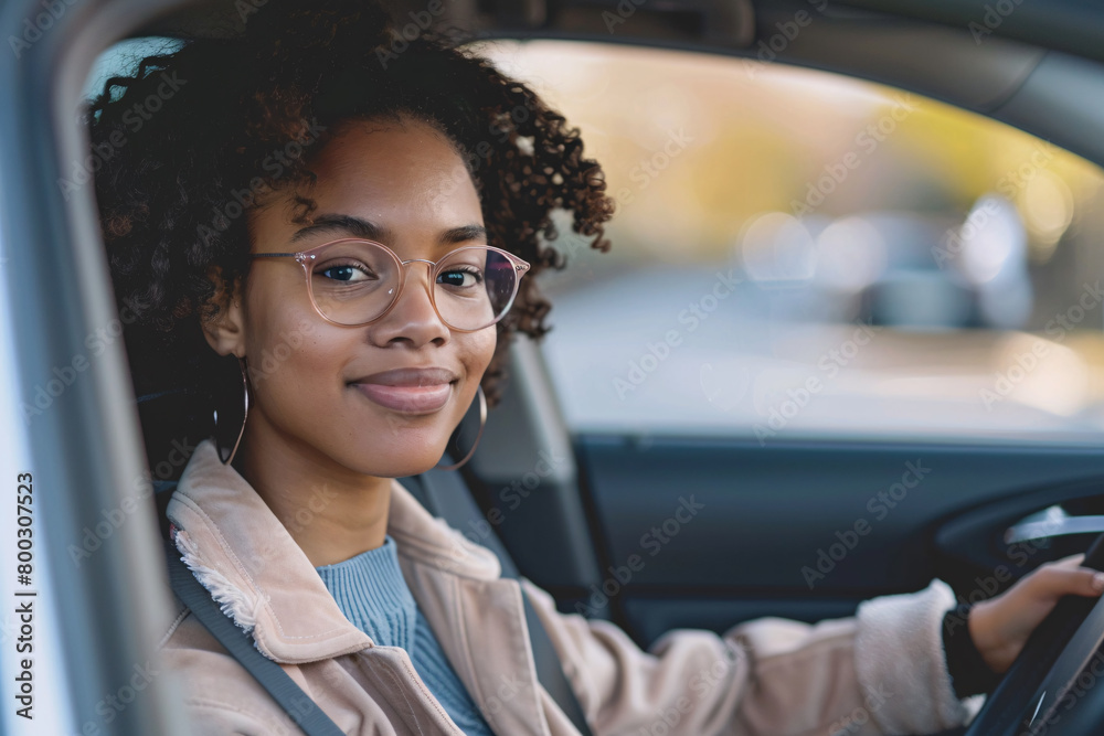 young beautiful woman driving a car young beautiful woman driving a car