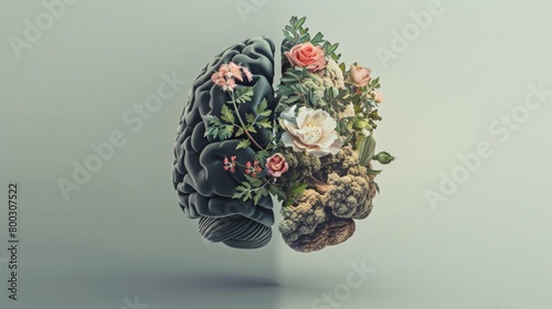 Growth Mindset Versus Fixed Mindset Brain Concept
