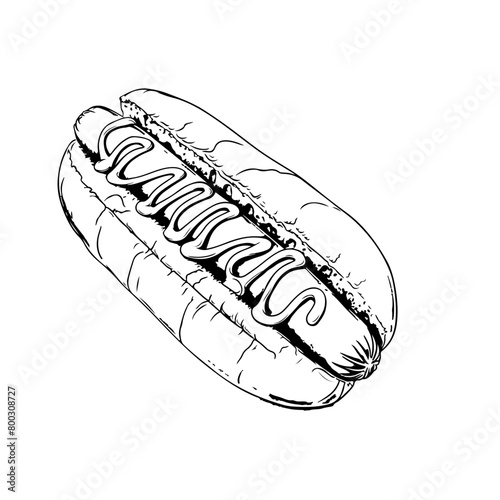 Hot dog sandwich vector icon
