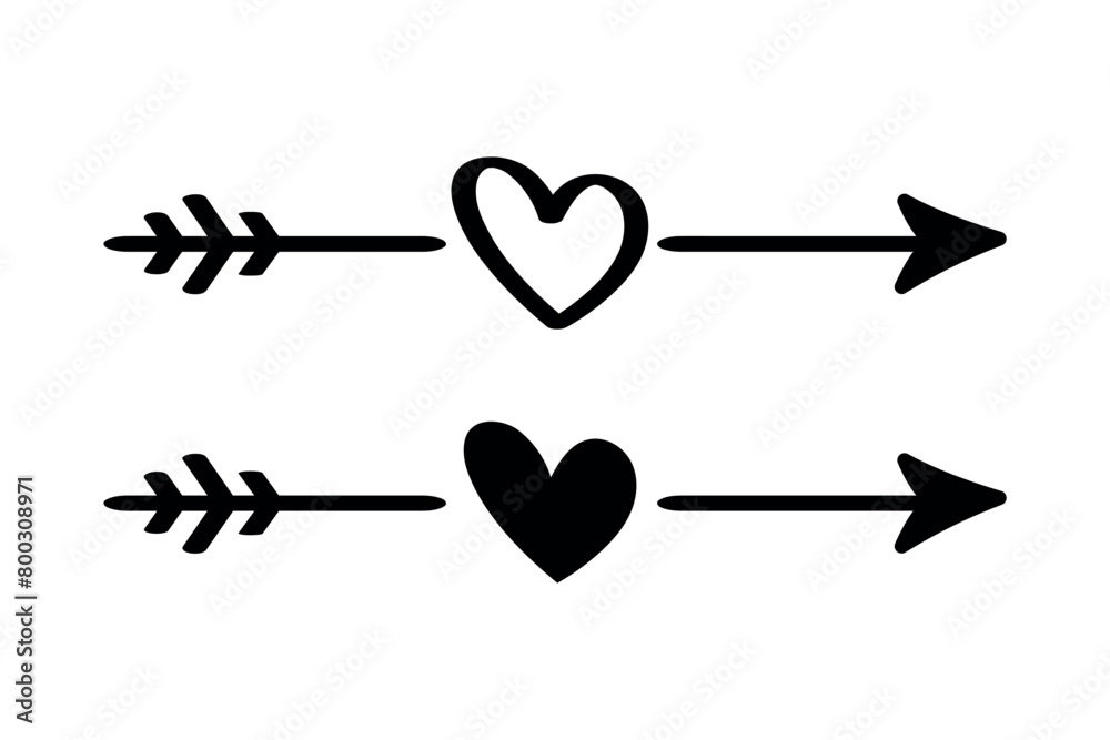 Arrow with Heart Banner Set of Two